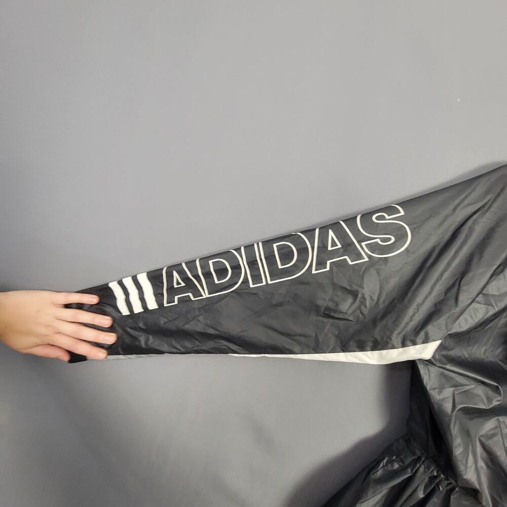 Adidas Lightweight Hooded Windbreaker Running Jacket Black XS - Picture 4 of 10